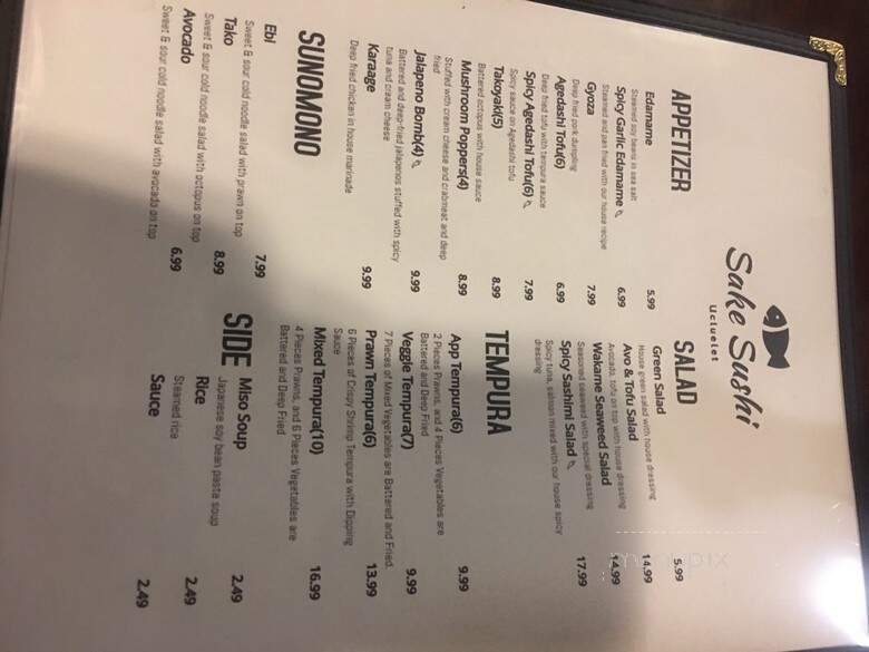 Sake Sushi - Ucluelet, BC menu_pic