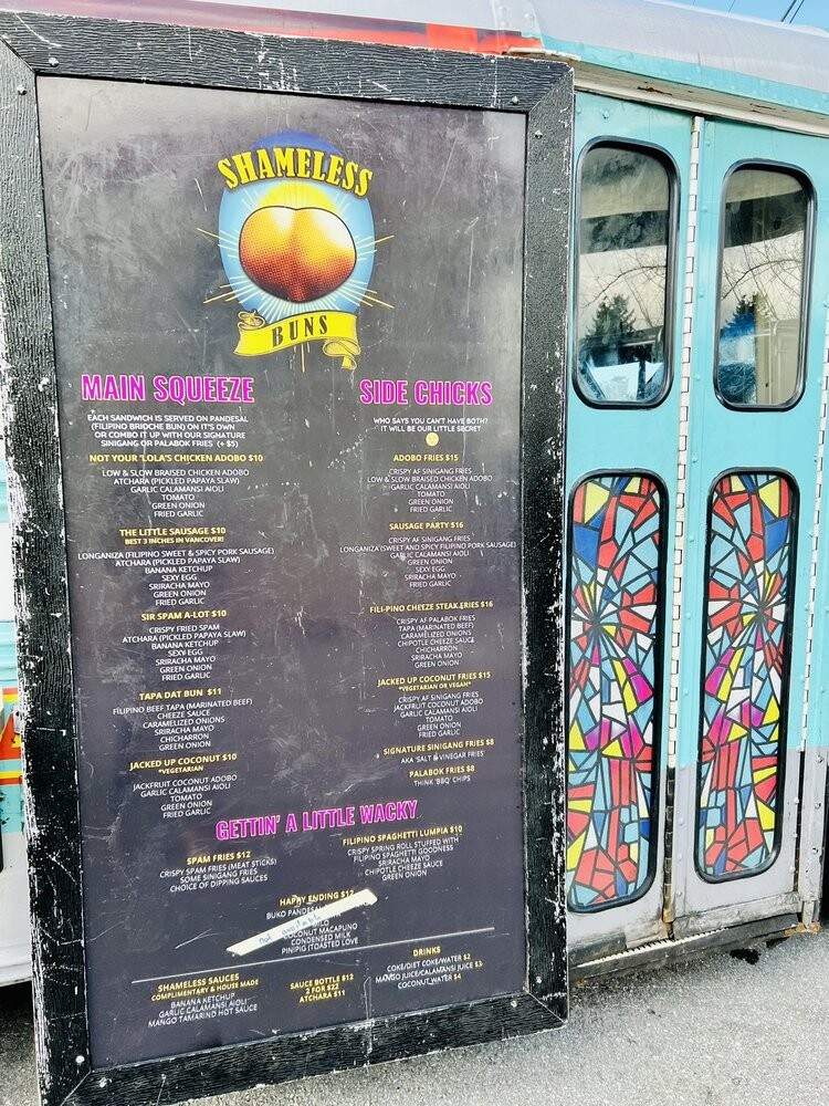 Shameless Buns - Vancouver, BC menu_pic