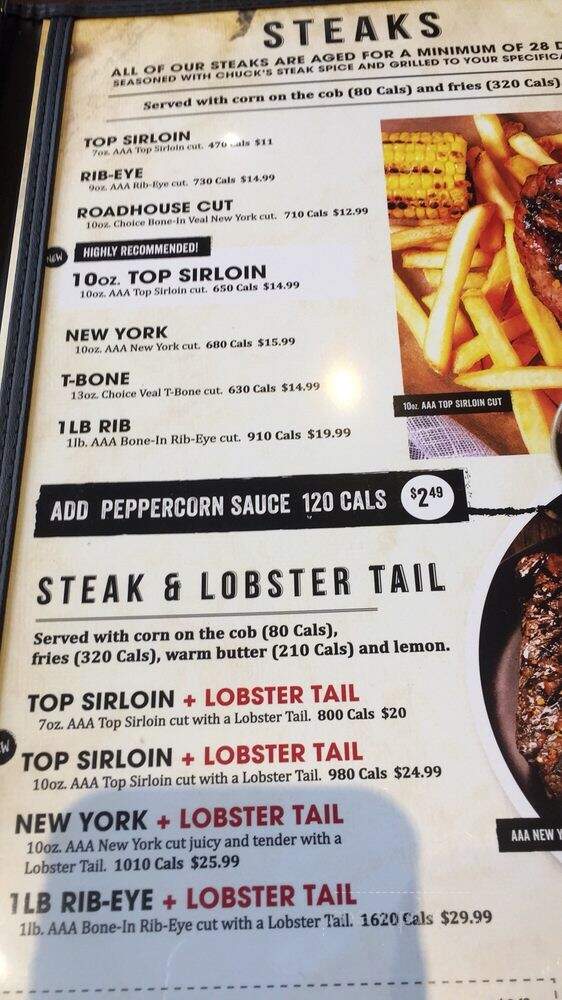 Chuck's Roadhouse Bar & Grill - Hamilton, ON menu_pic