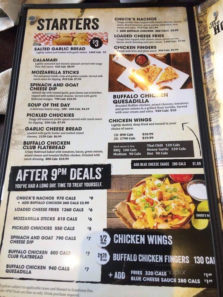 Chuck's Roadhouse Bar & Grill - Hamilton, ON menu_pic