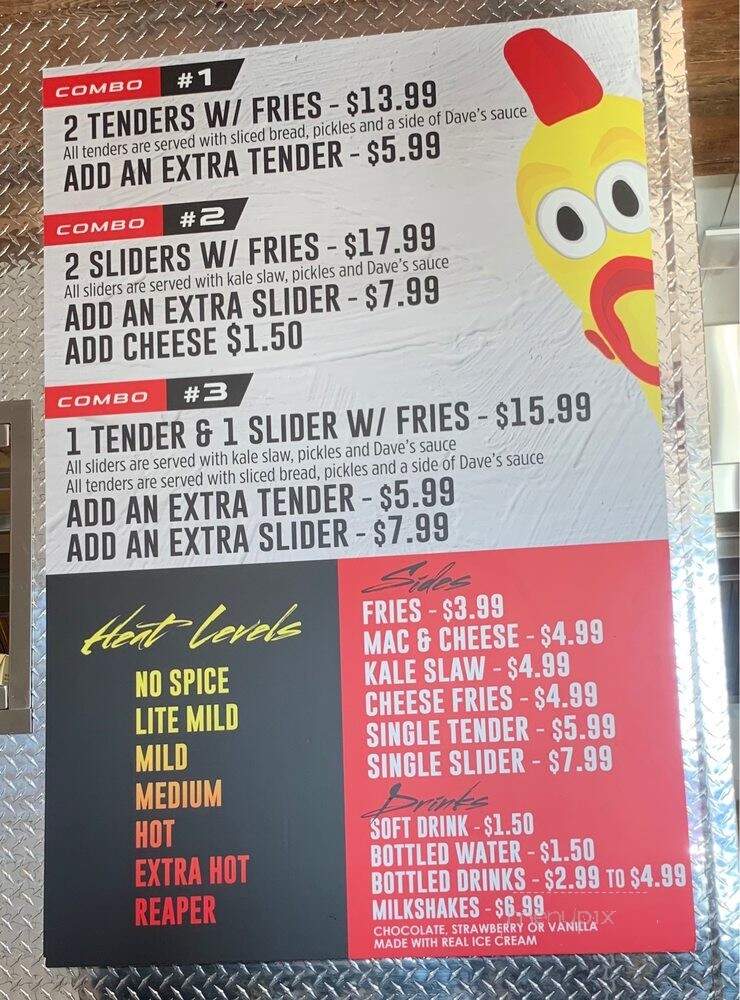 Dave's Hot Chicken - Toronto, ON menu_pic