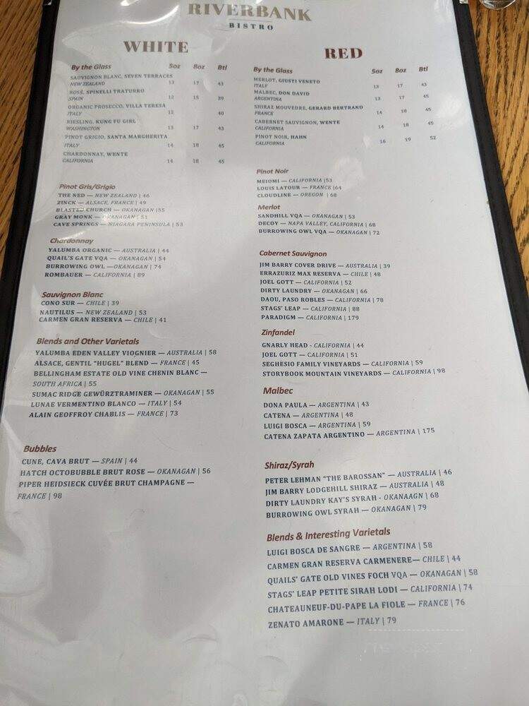 Riverbank Bistro - St. Albert, AB menu_pic