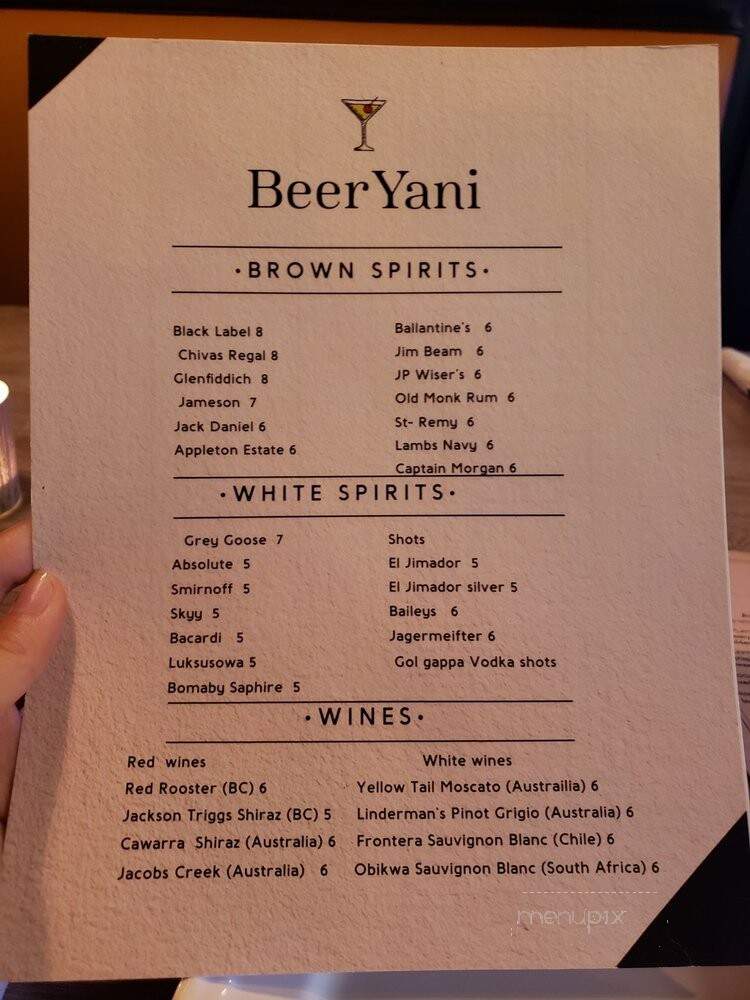 Beeryani Indian Bistro & Bar - Vancouver, BC menu_pic