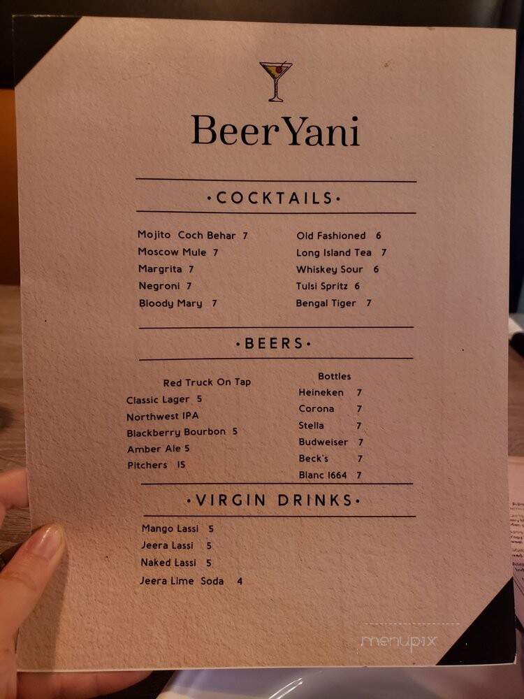 Beeryani Indian Bistro & Bar - Vancouver, BC menu_pic