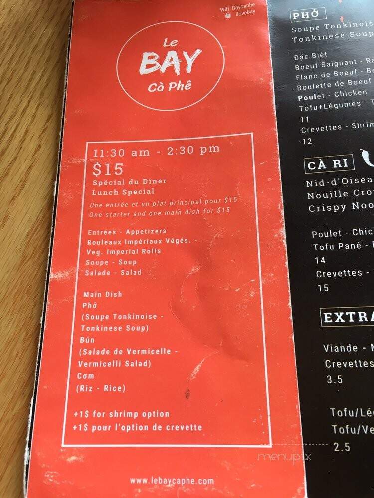Le Bay Ca Phe - Montreal, QC menu_pic