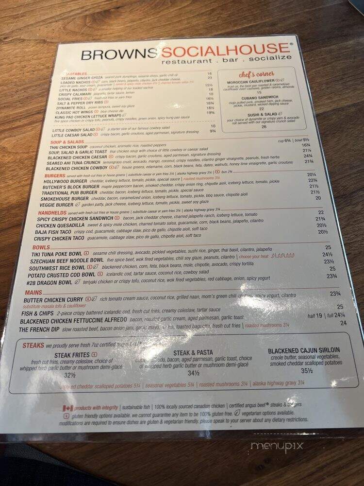 Browns Socialhouse - Vancouver, BC menu_pic