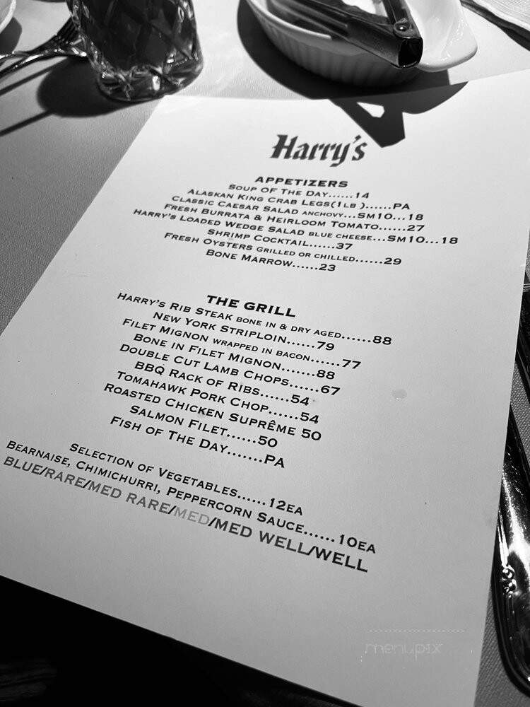 Harry's Steak House - Toronto, ON menu_pic