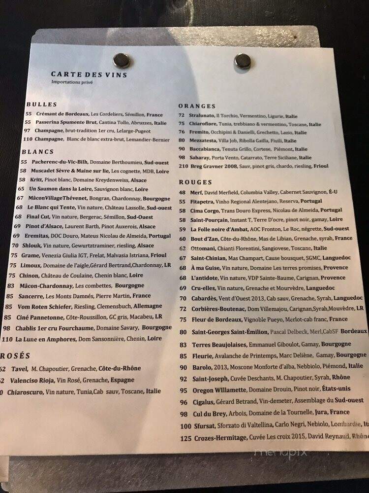 Pigor - Montreal, QC menu_pic