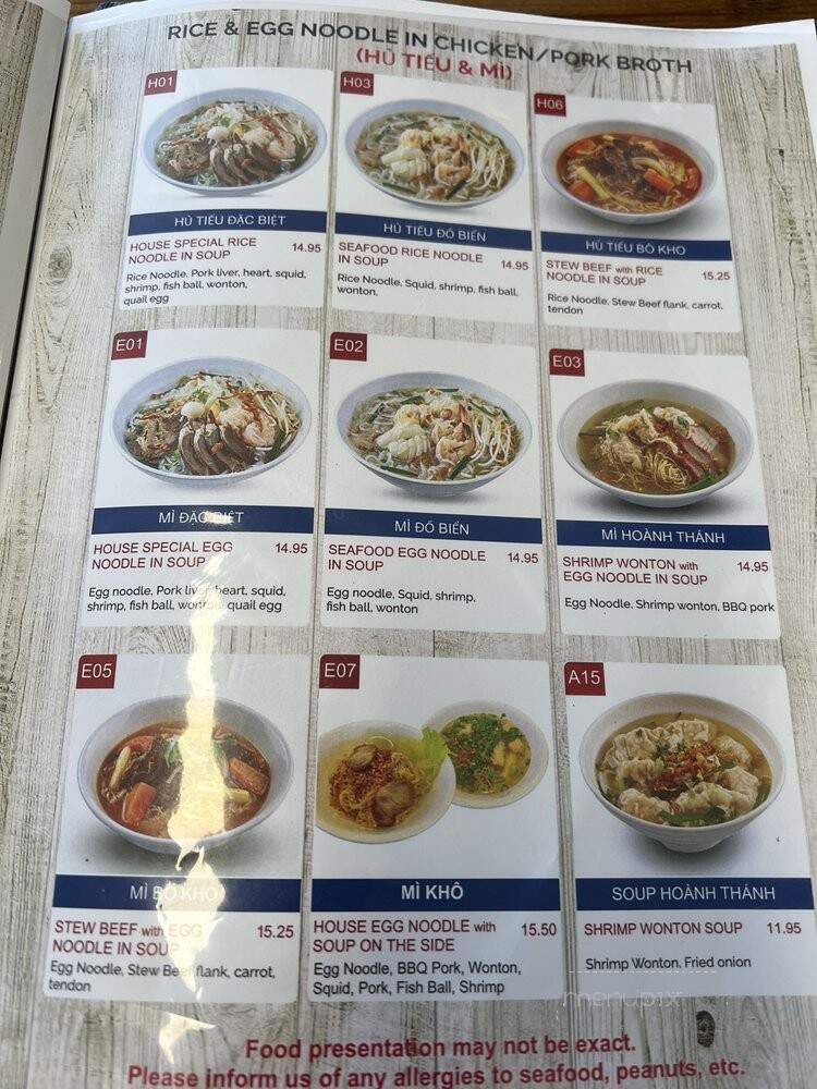 Toronto Pho - Toronto, ON menu_pic