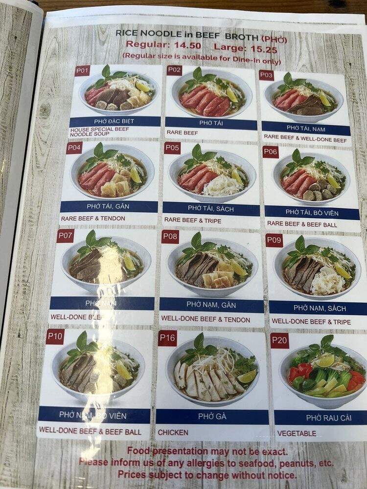 Toronto Pho - Toronto, ON menu_pic