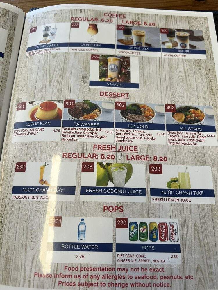 Toronto Pho - Toronto, ON menu_pic