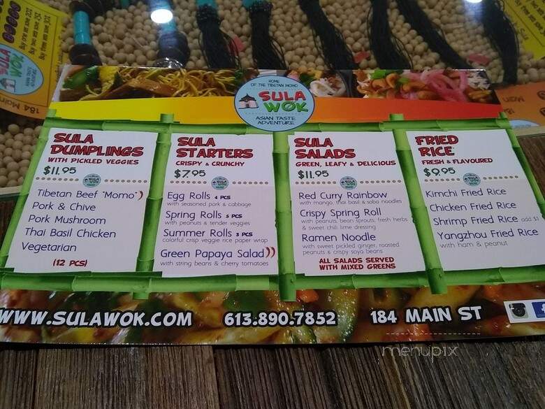 Sula Wok - Ottawa, ON menu_pic