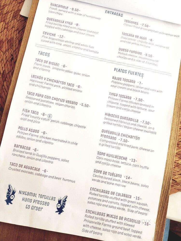 La Condesa - Wellington, ON menu_pic