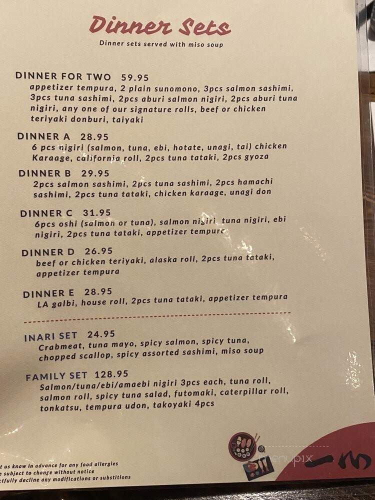 Isshin Sushi - Surrey, BC menu_pic