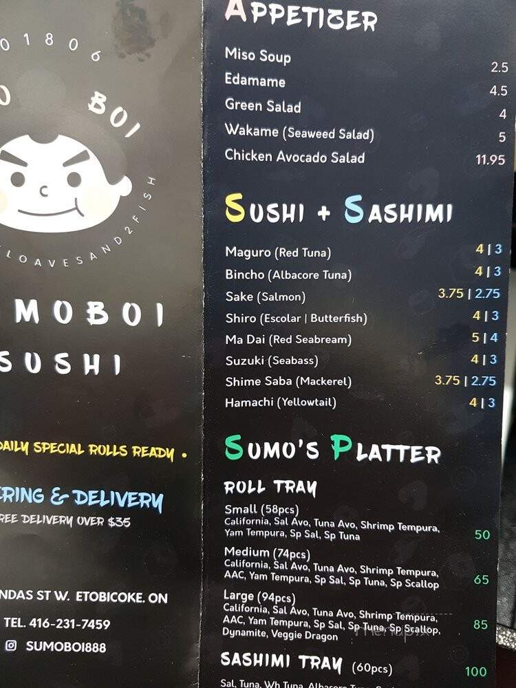 Sumo Boi Sushi - Etobicoke, ON menu_pic