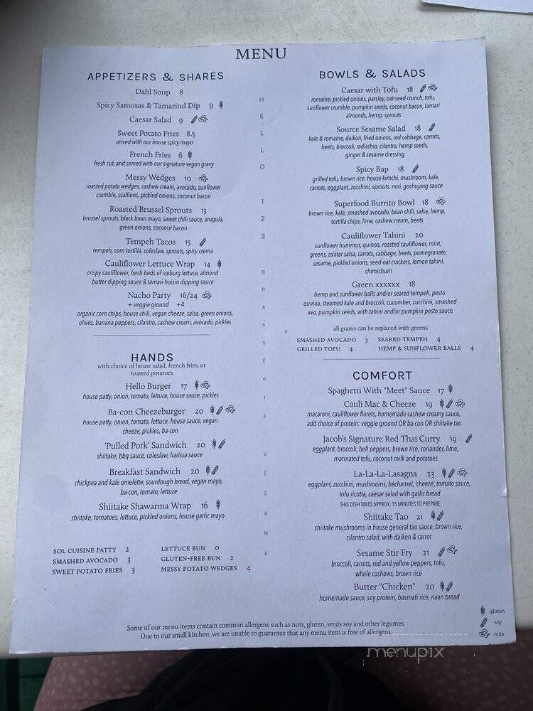 Hello 123 - Montreal, QC menu_pic