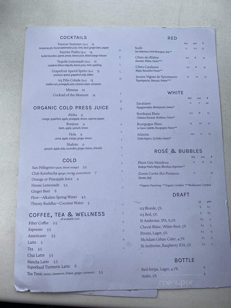 Hello 123 - Montreal, QC menu_pic