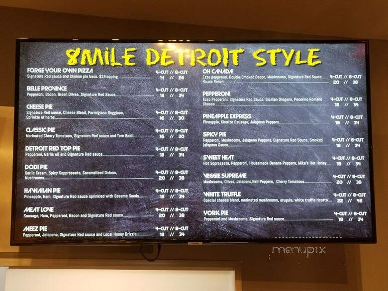 8Mile Detroit Style Pizza - Toronto, ON menu_pic