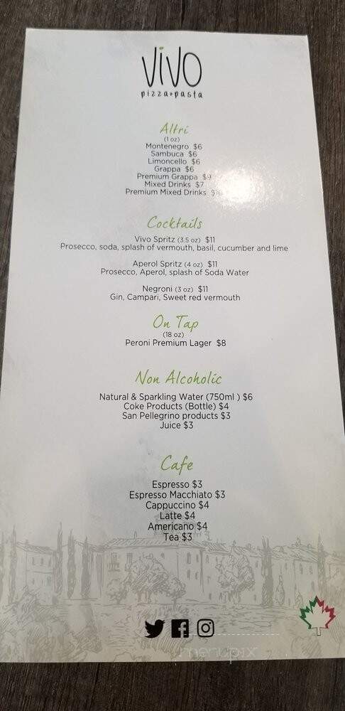 Vivo Pizza + Pasta - Toronto, ON menu_pic
