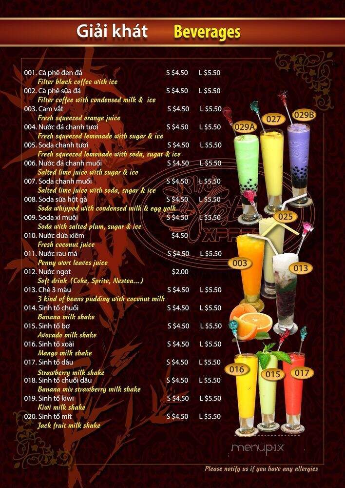 Pho Viet Xpress - Woodbridge, ON menu_pic