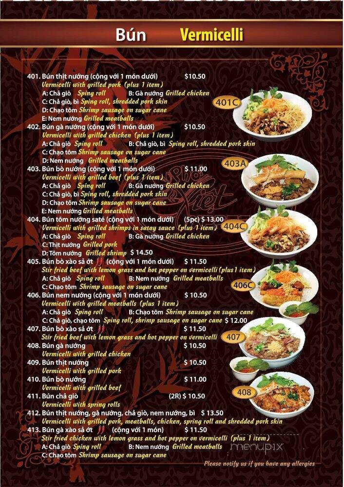 Pho Viet Xpress - Woodbridge, ON menu_pic