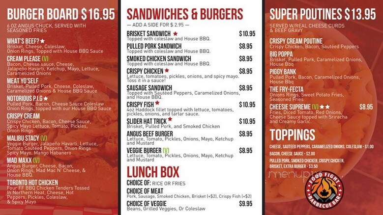 Food Fight BBQ - Brampton, ON menu_pic