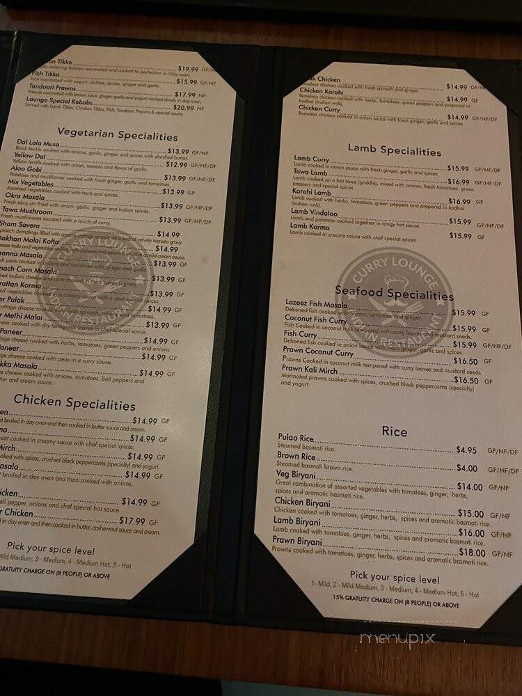 Curry Lounge - Surrey, BC menu_pic