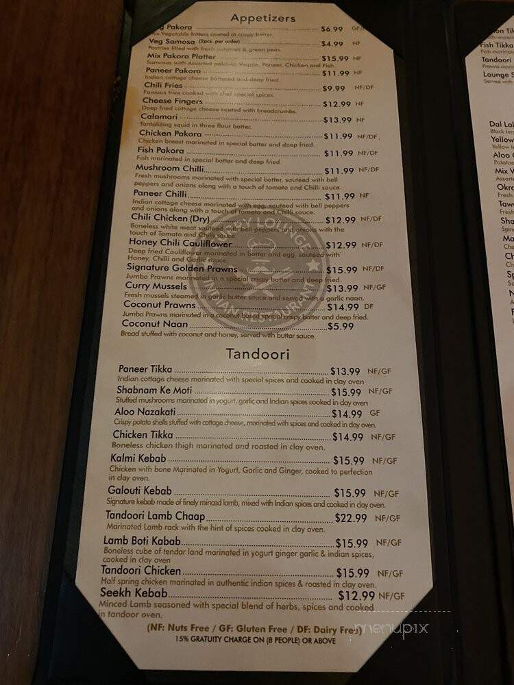 Curry Lounge - Surrey, BC menu_pic