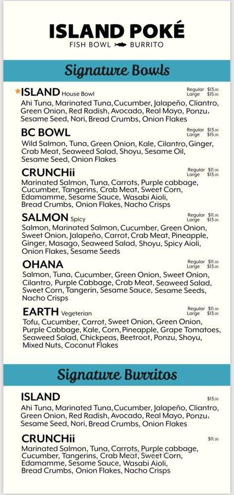 Island Poke - Victoria, BC menu_pic