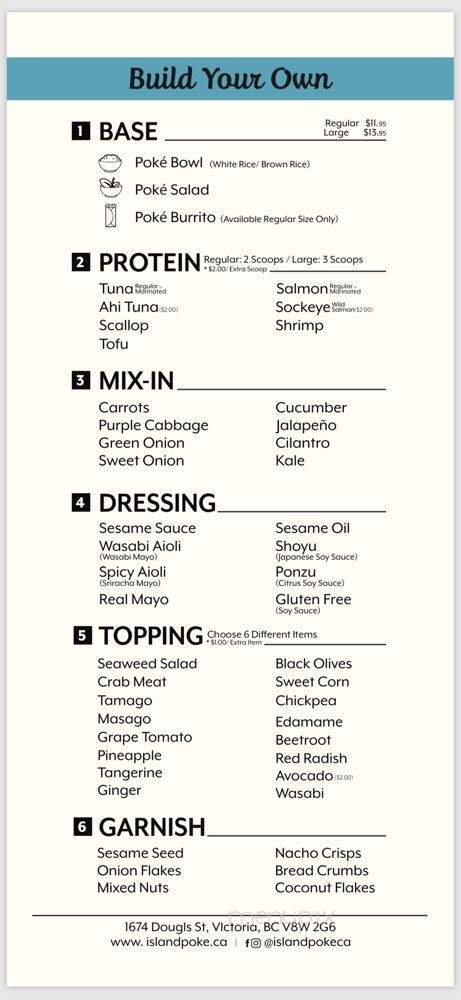 Island Poke - Victoria, BC menu_pic