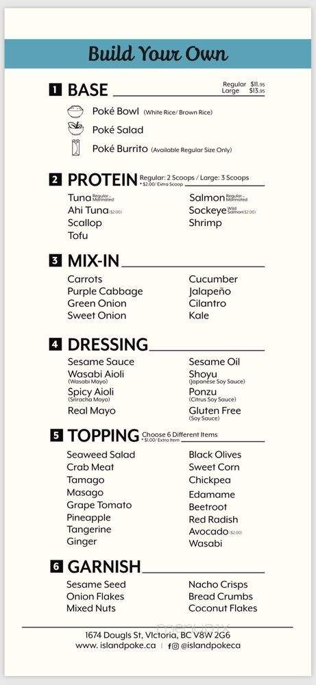 Island Poke - Victoria, BC menu_pic