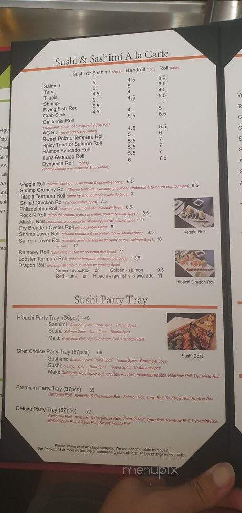 Hibachi Vaughan - Vaughan, ON menu_pic