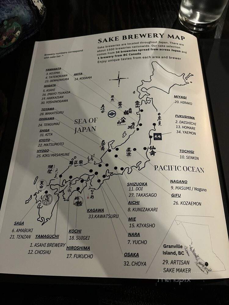 Ene Raw Food and Sake Bar - Victoria, BC menu_pic