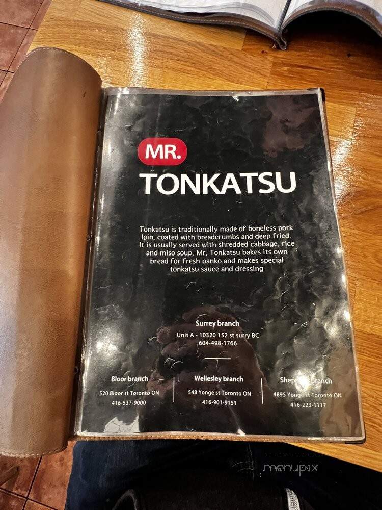 Mr Tonkatsu - Surrey, BC menu_pic