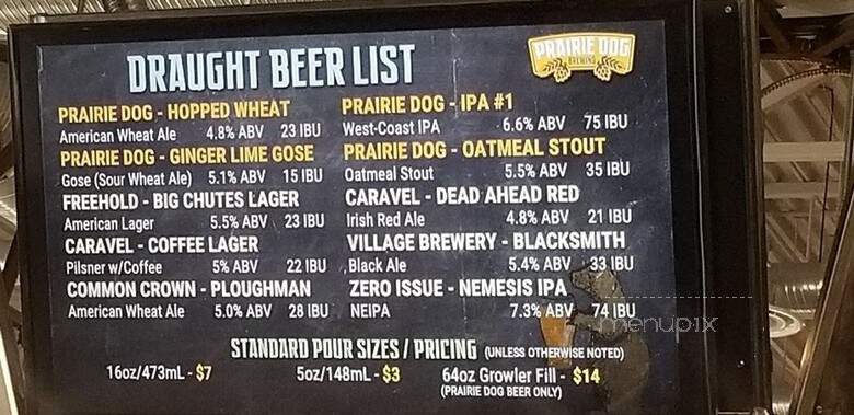Prairie Dog Brewing - Calgary, AB menu_pic