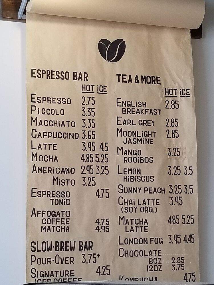 Caritas 9 Coffee Roasters - Burnaby, BC menu_pic