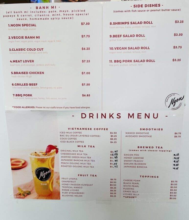 Ngon - Vancouver, BC menu_pic