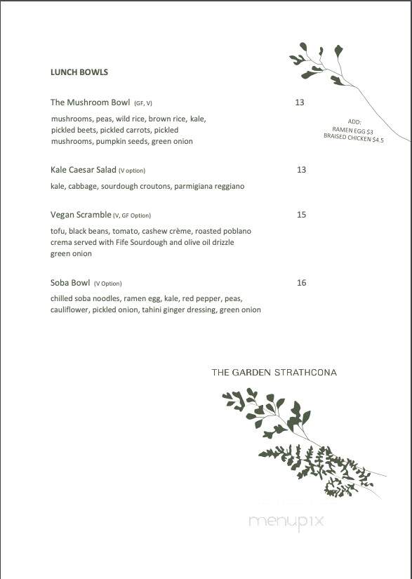 The Garden Strathcona - Vancouver, BC menu_pic
