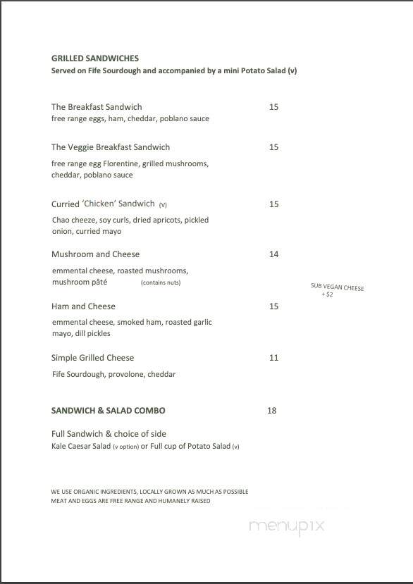The Garden Strathcona - Vancouver, BC menu_pic