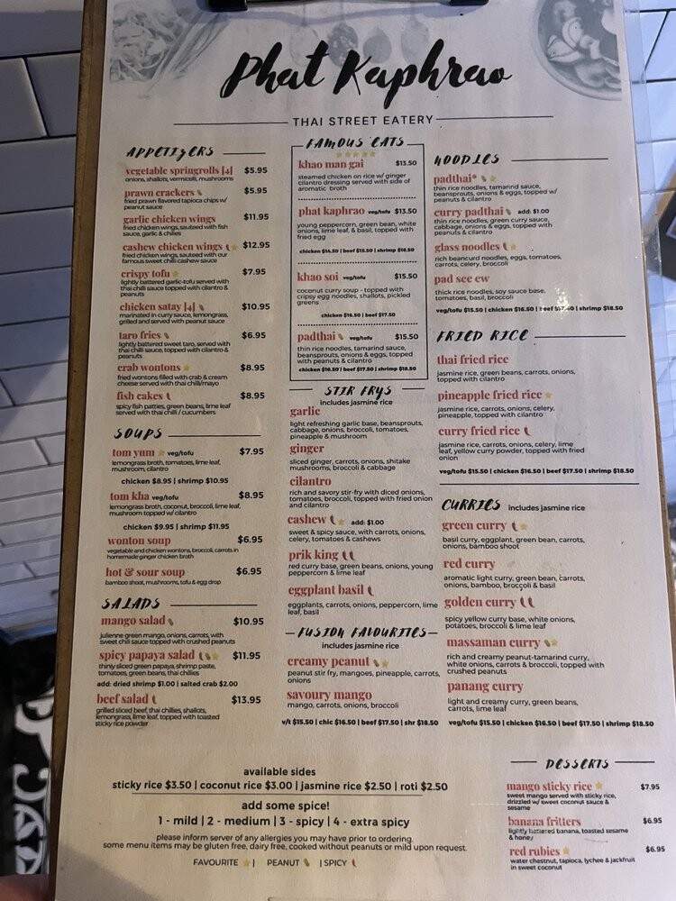 Phat Kaphrao - Toronto, ON menu_pic