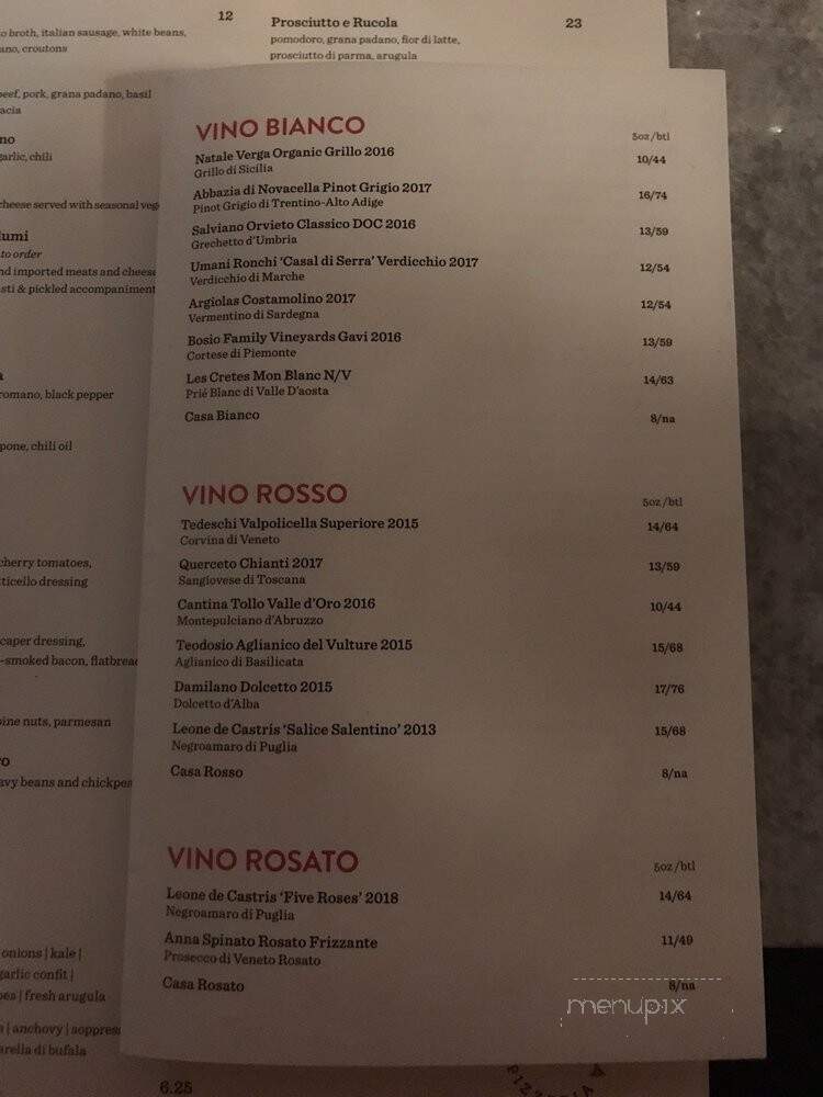 Nicli Antica Pizzeria - North Vancouver, BC menu_pic