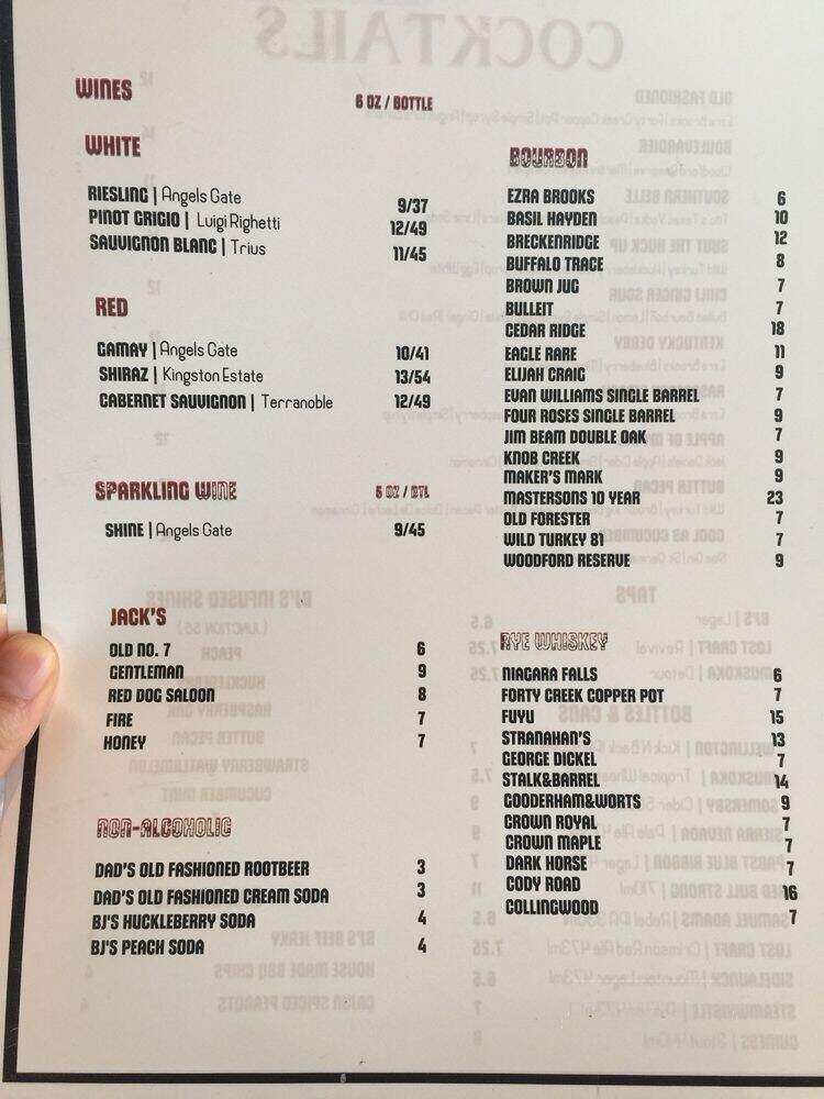 Blackjack BBQ - Toronto, ON menu_pic
