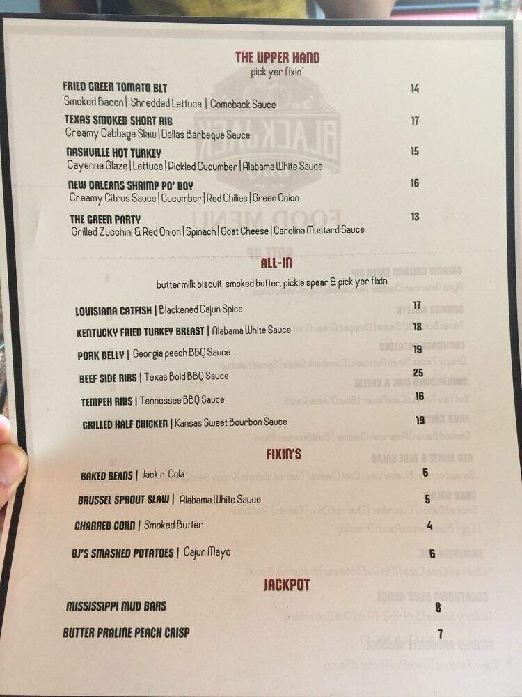 Blackjack BBQ - Toronto, ON menu_pic