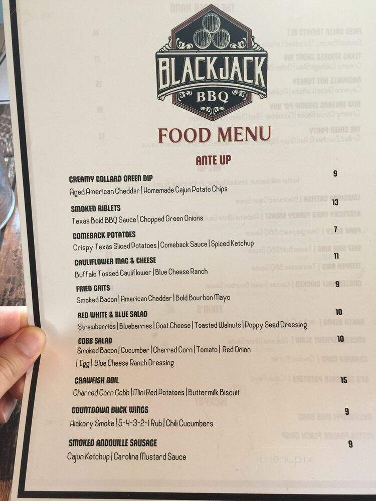 Blackjack BBQ - Toronto, ON menu_pic