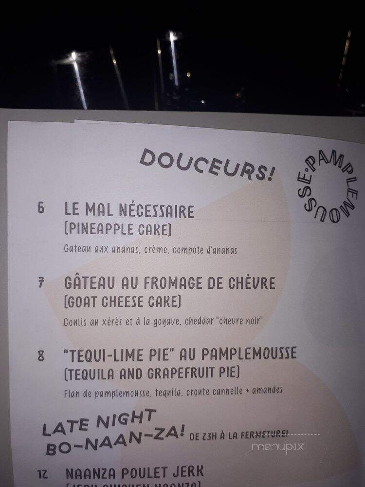 Bar Pamplemousse - Montreal, QC menu_pic
