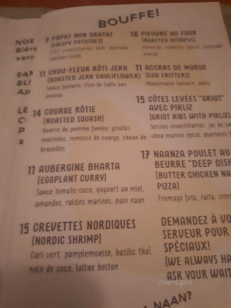 Bar Pamplemousse - Montreal, QC menu_pic