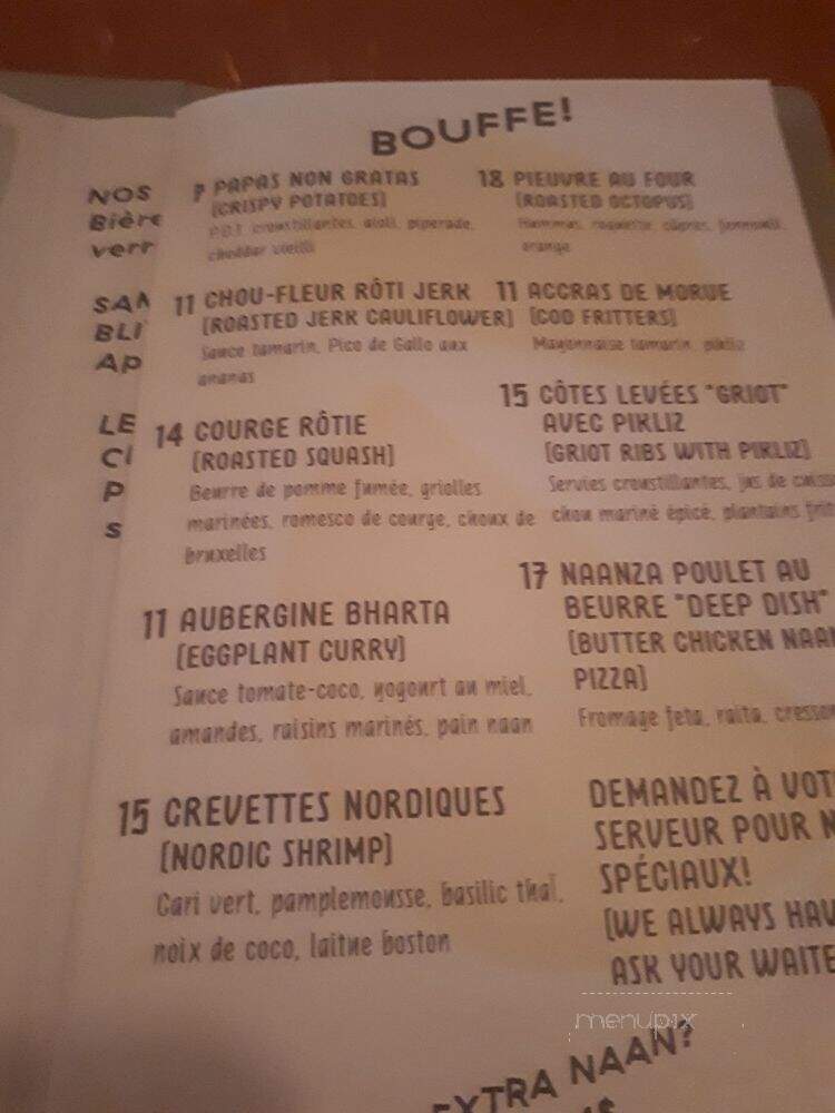 Bar Pamplemousse - Montreal, QC menu_pic