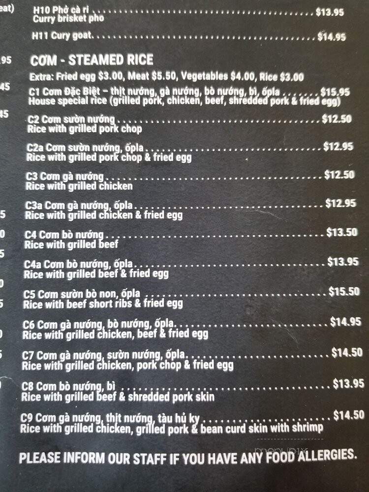 Pho Metro - Vaughan, ON menu_pic