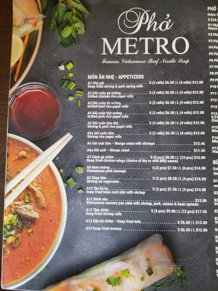 Pho Metro - Vaughan, ON menu_pic