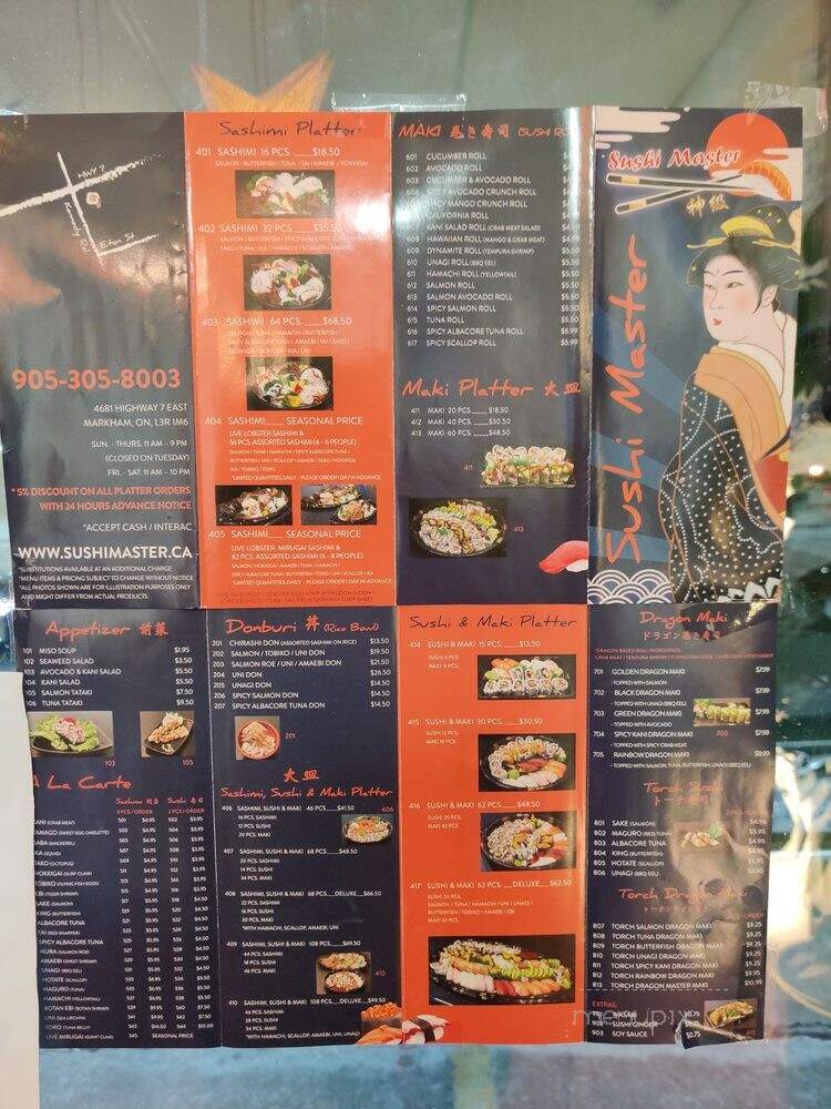 Sushi Master - Markham, ON menu_pic
